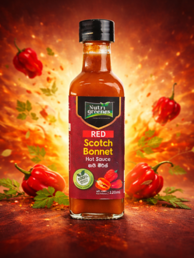 Nutrigreenes Red Scotch Bonnet Hot Sauce 120ml – Natural GMO-Free Fermented Pepper Sauce