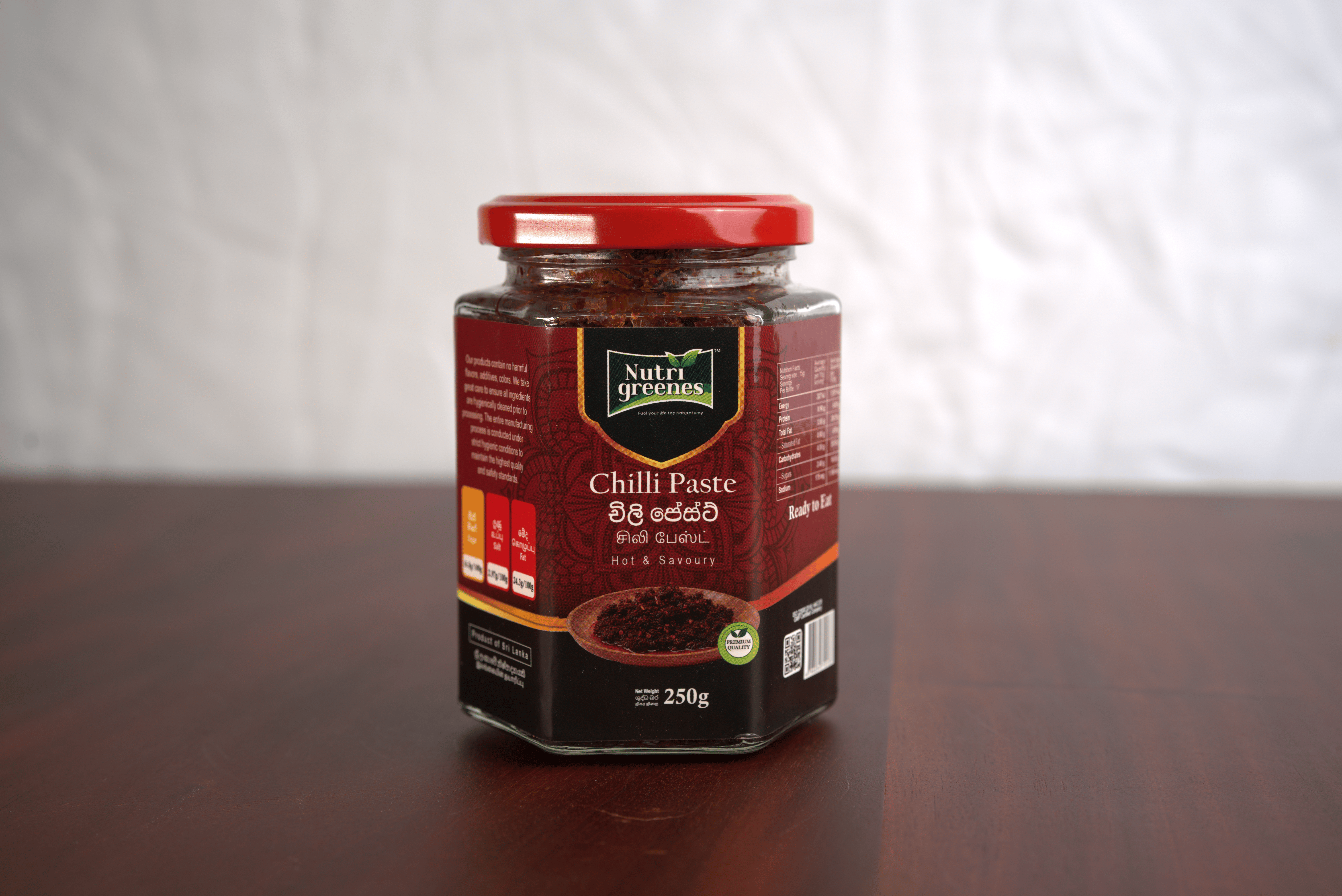 Nutrigreenes Natural Chili Paste 250g – Sri Lankan Chili Sambal Nutrigreenes Chili Paste 250g natural Sri Lankan ready-to-eat chili sambal